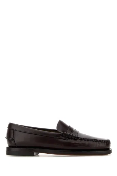 SEBAGO DARK BROWN LEATHER CLASSIC DAN LOAFERS