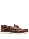 Sebago Docksides Portland Waxed Leather Boat Shoes In Brown
