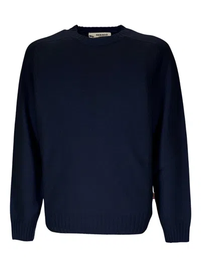 Sebago Deep Navy Wool Sweater With Ribbed Detailing In Multi