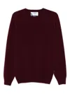 Sebago Deep Red Crew Neck Sweater In Burgundy