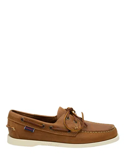 Sebago Brown Leather Loafers In Multi