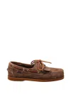 Sebago Portland Artisan Suede Boat Shoes Rubber Sole In Brown