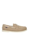 Sebago Docksides Man Loafers Beige Size 9 Textile Fibers