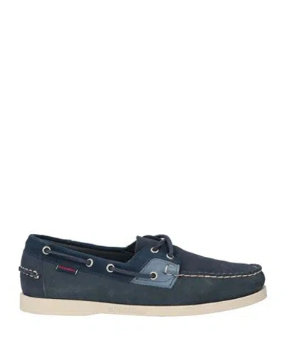 Sebago Docksides Man Loafers Navy Size 7 Leather