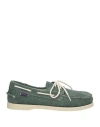 Sebago Docksides Man Loafers Sage Green Size 7.5 Textile Fibers In Green