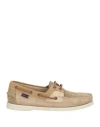 Sebago Docksides Man Loafers Sand Size 7 Leather In Beige