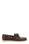Sebago Chocolate Leather Portland Loafers In Red