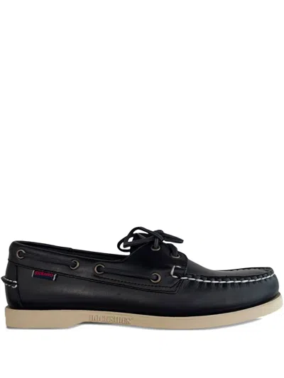 Sebago Docksides Portland Boat Shoes In Black