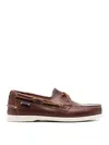 Sebago Docksides Portland Waxed Leather Boat Shoes In Brown