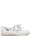 Sebago Dockside Portland Boat Shoes In White