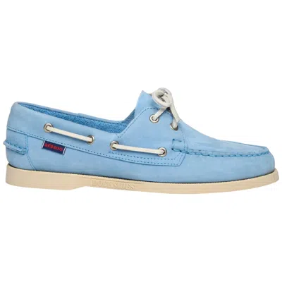 Sebago Docksides Portland Leather Boat Shoes In Blue