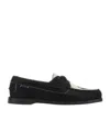 Sebago Docksides Portland Raw Boat Shoes In Black