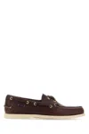 Sebago Chocolate Leather Portland Loafers In Red