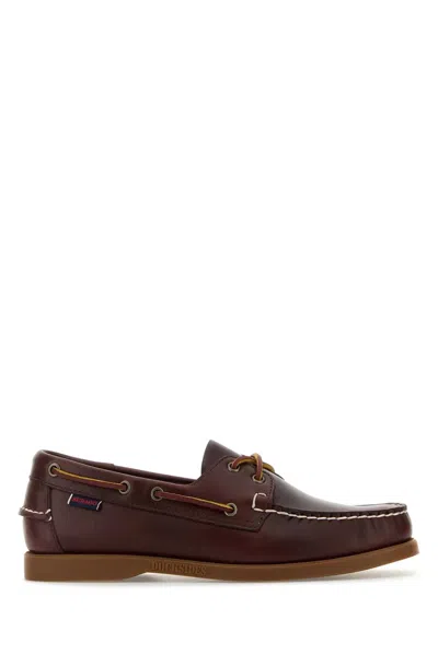 Sebago Docksides Portland Waxed In Burgundy