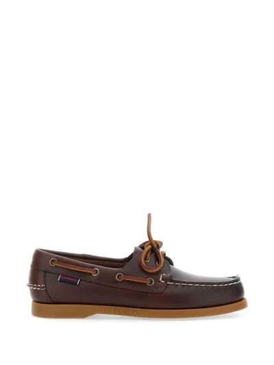 Sebago Loafers Docksides Portland Waxed Woman Brown With Rounded Toe In Leather Women