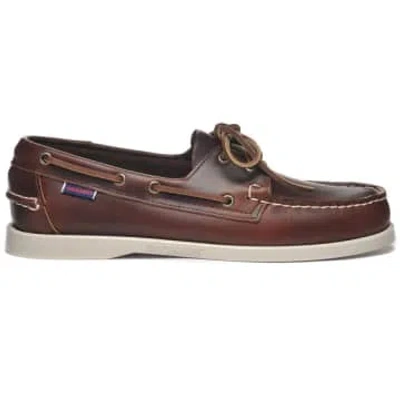 Sebago Docksides Portland Waxed Leather Boat Shoes In Brown