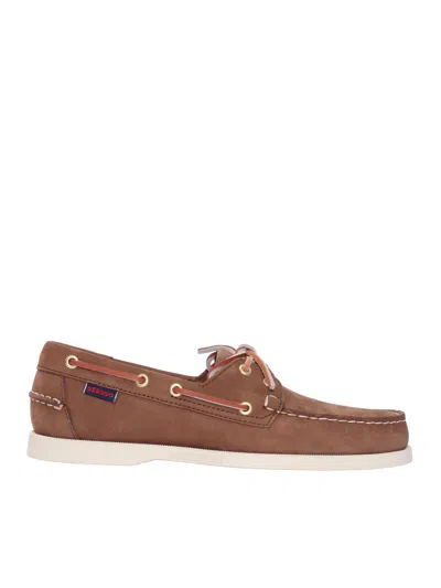 Sebago Docksides Portland Nubuck Mocassin In Brown