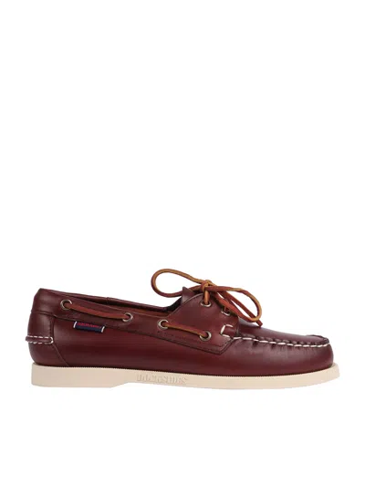 Sebago Docksides Portland Waxed Woman Mocassin In Brown