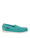Sebago Docksides Woman Loafers Turquoise Size 7 Leather In Blue