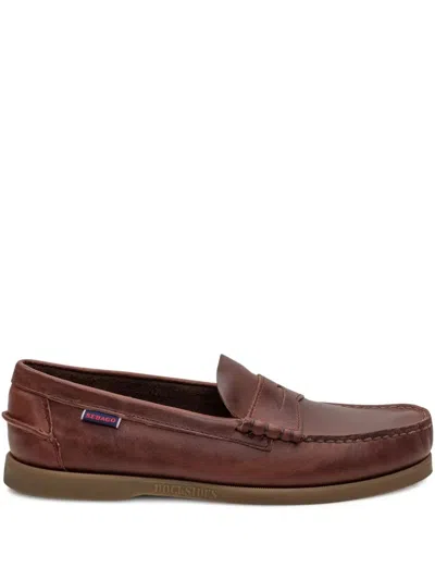 Sebago "dolphin" Waxed Loafer In Brown