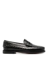 Sebago Moccasin With Hand-sewn Vamp And Rock-inspired Accents In Black