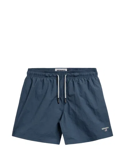 Sebago Drawstring Logo-print Swim Shorts In Blue