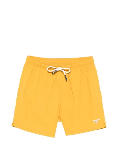 Sebago Drawstring-waist Swim Shorts In Yellow