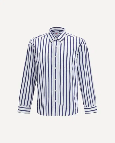 Sebago Dunstan Vertical-stripe Shirt In Blue