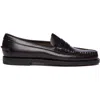 Sebago Slip-on Black Leather Moccasins With Cut-out Detail