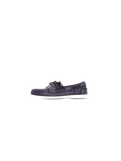 Sebago Flat Shoes In Blue Navy Blu