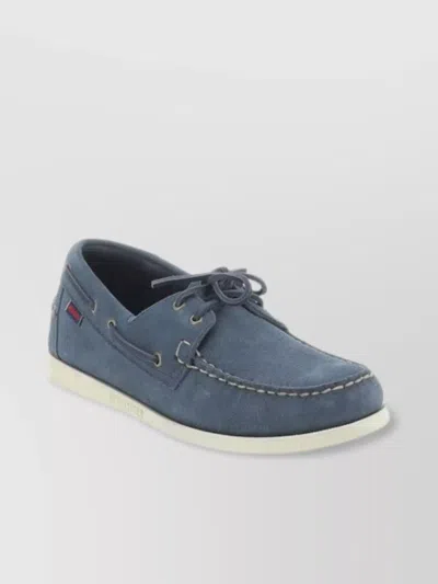 Sebago Flesh Out Loafers Contrast Stitching In Blue