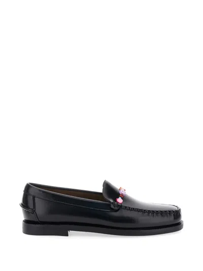 Sebago Loafers Frank Beads Woman Black With Rounded Toe In Leather For Women