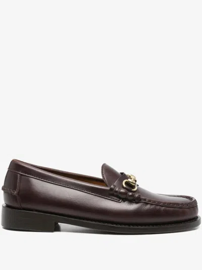 Sebago Full-grain Leather Moccasin With Metallic Horsebit Detail In Brown