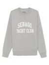 Sebago Grey 'boothbay' Sweatshirt With White Print In Grey