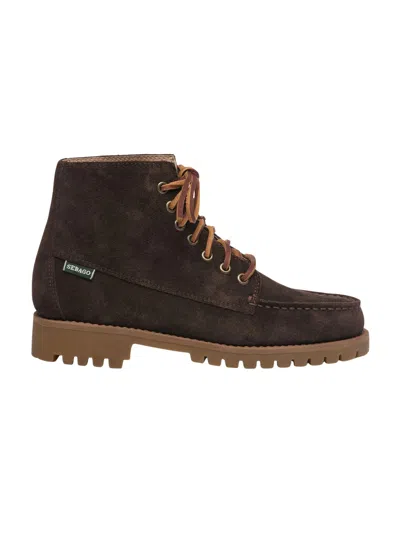 Sebago Leather Lace-up Ankle Boots Parker In Brown