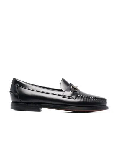 Sebago Horsebit-detail Leather Loafers In Black