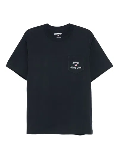 Sebago Howland Flag-print Pocket T-shirt In Black