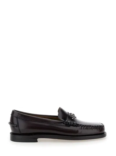 SEBAGO DAN BORDEAUX LOAFERS WITH STUD EMBELLISHMENT ON THE FRONT IN PATENT LEATHER WOMAN
