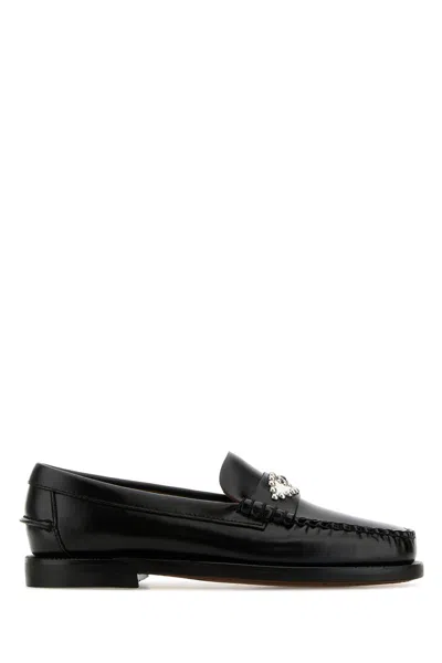 SEBAGO SEBAGO BLACK LEATHER CLASSIC DAN EYE LOAFERS