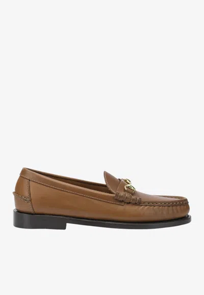 Sebago Joe Grained Leather Loafers In Brown