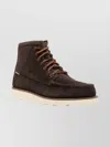 Sebago Lace Up Ankle Boots In Suede In Burgundy