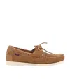 Sebago Camel Suede Loafer With Hand-stitched Detailing In Brown