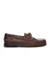 Sebago Docksides Portland Waxed Boat Shoes In Burgundy