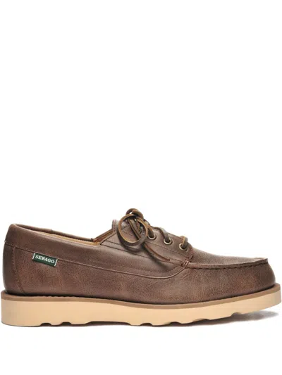 Sebago Lace-up Flat Boat Shoes In Brown
