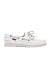 Sebago Slip-on Shoes With Rubber Sole And Metal Eyelets In White