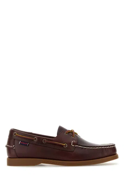 Sebago Brown Leather Loafers In Multi