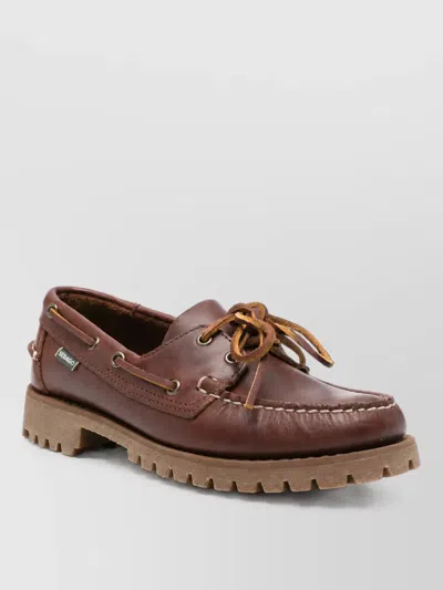 Sebago Leather Boat Shoes In Animal Print