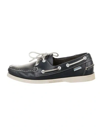 Pre-owned Sebago Leather Boat Shoes In Blue