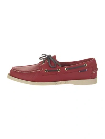 Pre-owned Sebago Leather Boat Shoes In Red