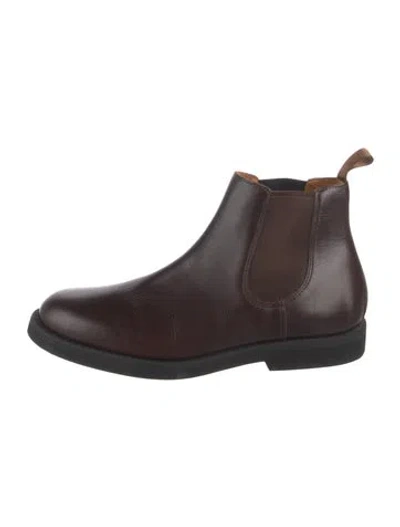 Pre-owned Sebago Leather Chelsea Boots In Brown